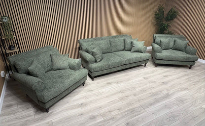 Laura Ashley LYNDEN Style Fabric 3 Seater Sofa + 2 x Armchairs Set - RRP £3695