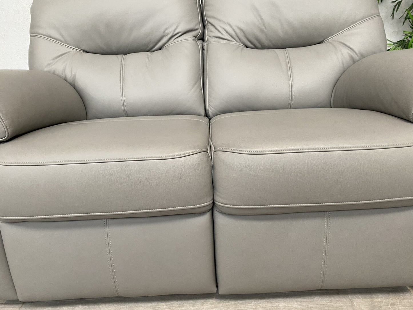 F. Village. G Plan - SEATTLE Leather 2 Seater Sofa, Cambridge Grey, RRP £3,270