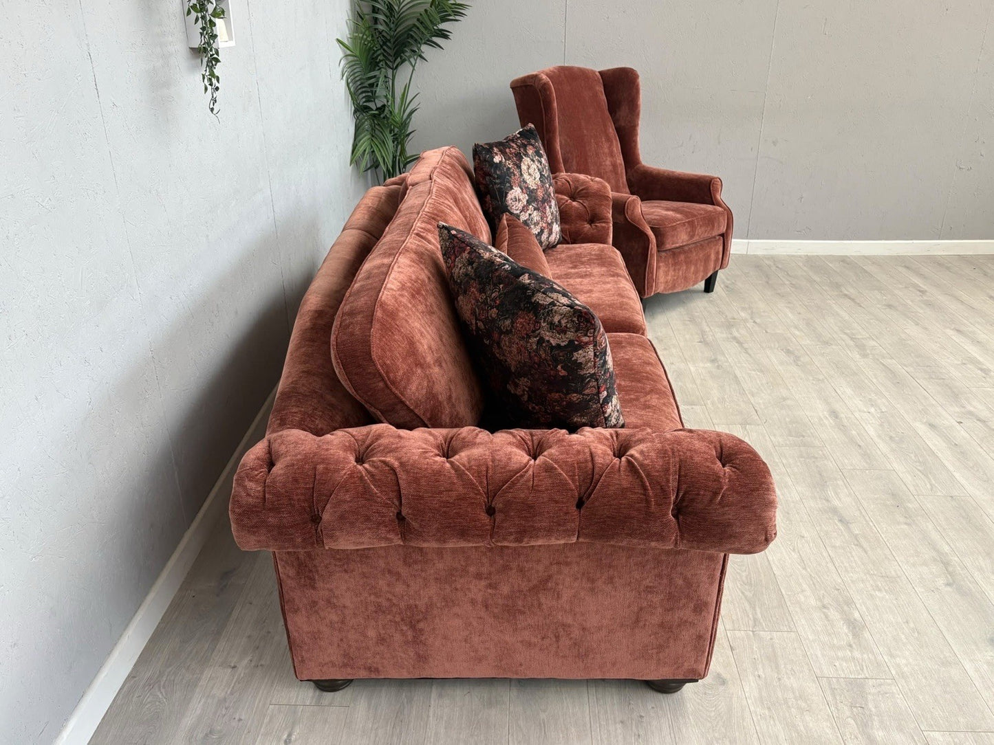 Victoria Fabric 4 Seater Sofa + Wingback Chair Set - RRP £3598