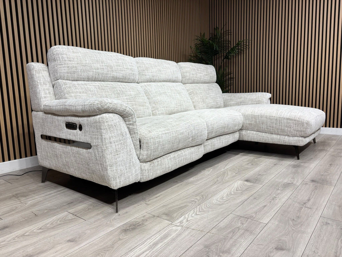 Furniture Village ECLIPSE Fabric Power Recliner RHF Chaise Corner Sofa RRP £2245