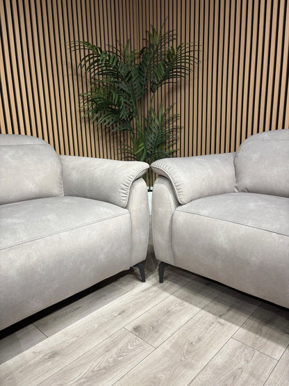 Furniture Village EZRA Style Fabric Power Recliner 3+2 Seater Sofas - RRP £3290