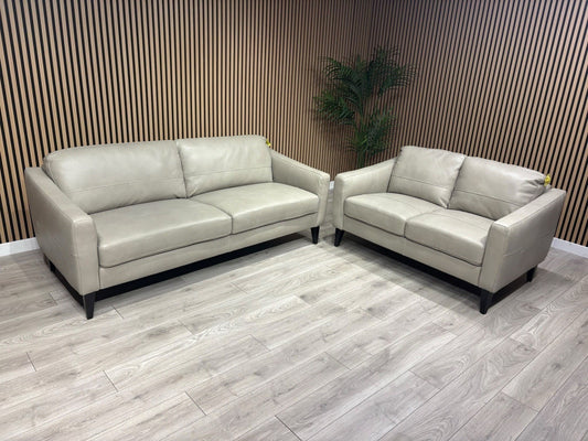 John Lewis BAILEY Style 3 Seater + 2 Seater Leather Sofa Set RRP £3978