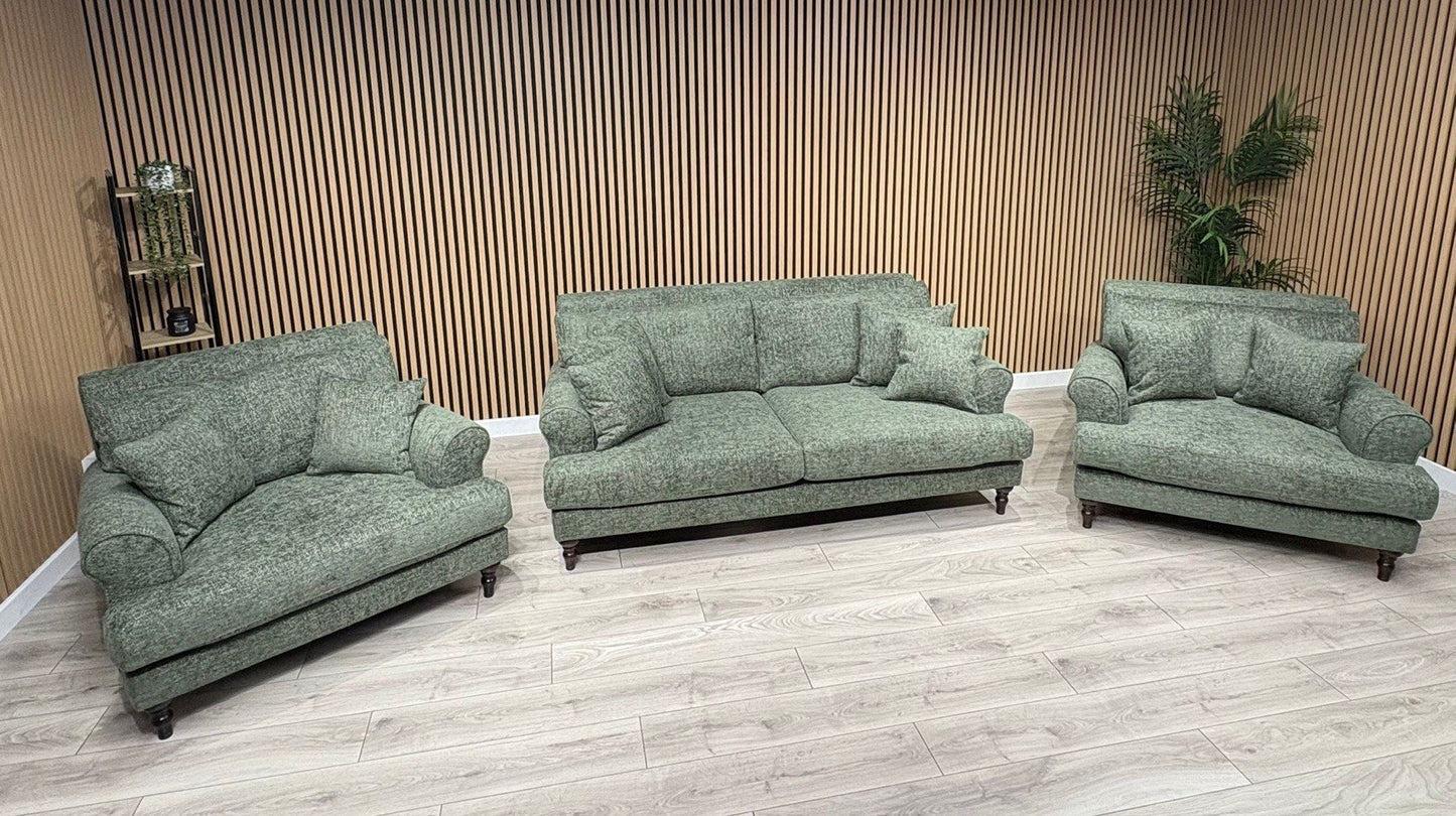 Laura Ashley LYNDEN Style Fabric 3 Seater Sofa + 2 x Armchairs Set - RRP £3695