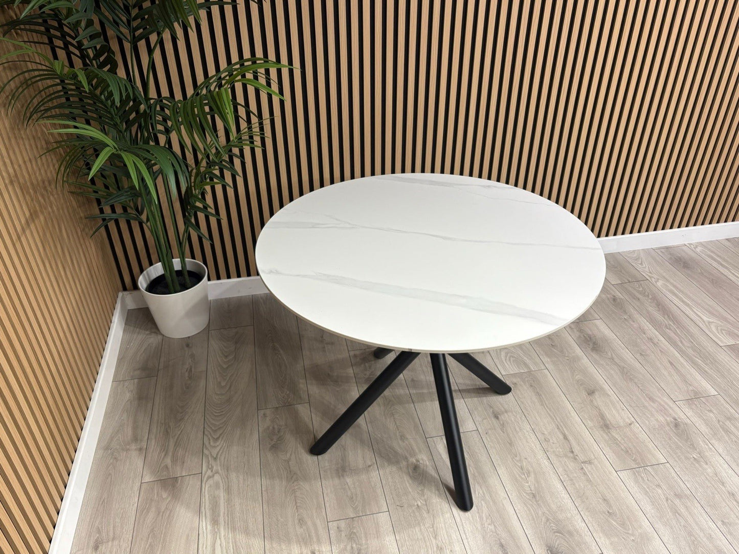 NEXT Sample - Vista Marble Effect Circular Dining Table - RRP £899