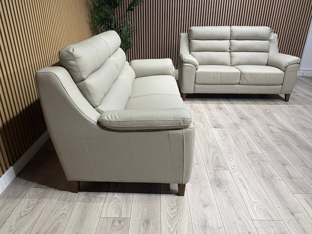 John Lewis Sample BELLA Leather Sofa, Pearl - Different Combinations Available