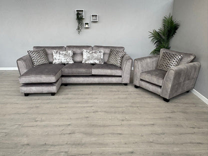 Furniture Village MARIAH Fabric LHF Chaise Corner Sofa + Armchair - RRP £4,140