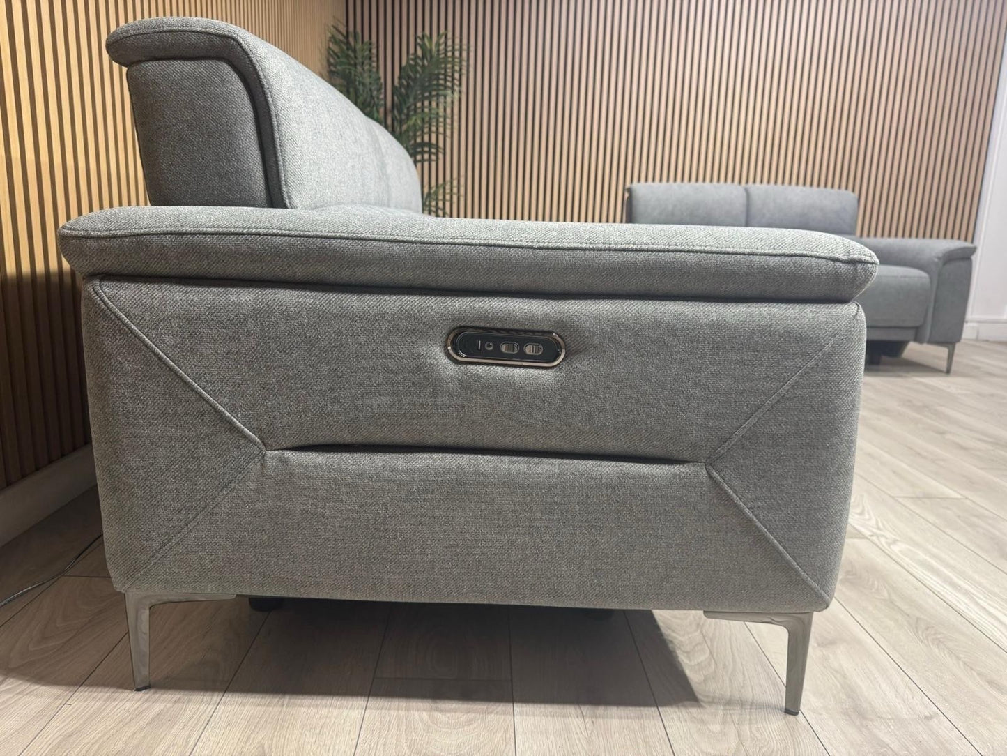 DFS Sample - SAN MATEO Style Fabric 3 + 2 Seater Power Sofa Set - RRP £3,098