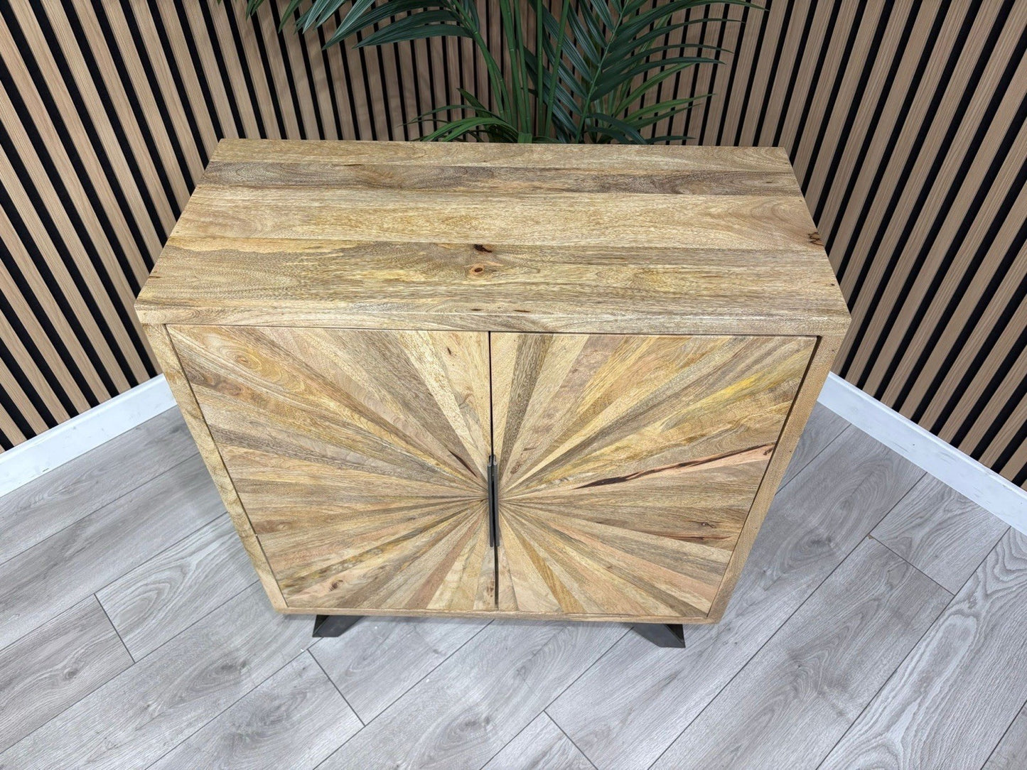 NEXT Sample - Geo Mango Wood Hall Cabinet - RRP: £895
