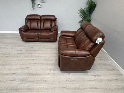 DFS Bravado Leather 2+2 Seater Power Recliner Sofa Set - RRP £3798