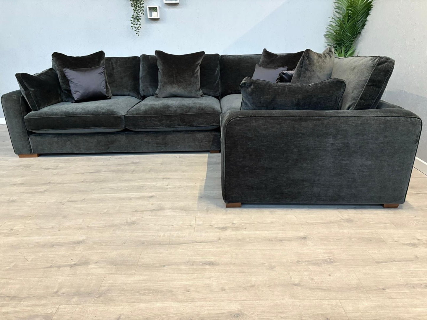 Sofology CAVALLI Fabric 3 Corner 1.5 Sofa + Footstool, Slate  - RRP £5,798