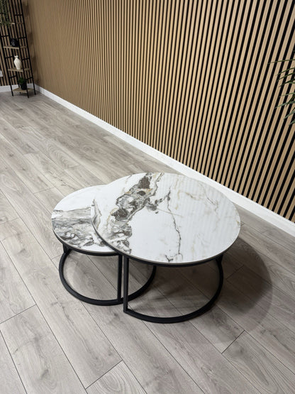 Furniture Village - Yoyo Nest Of Round Coffee Tables, White  - RRP £569
