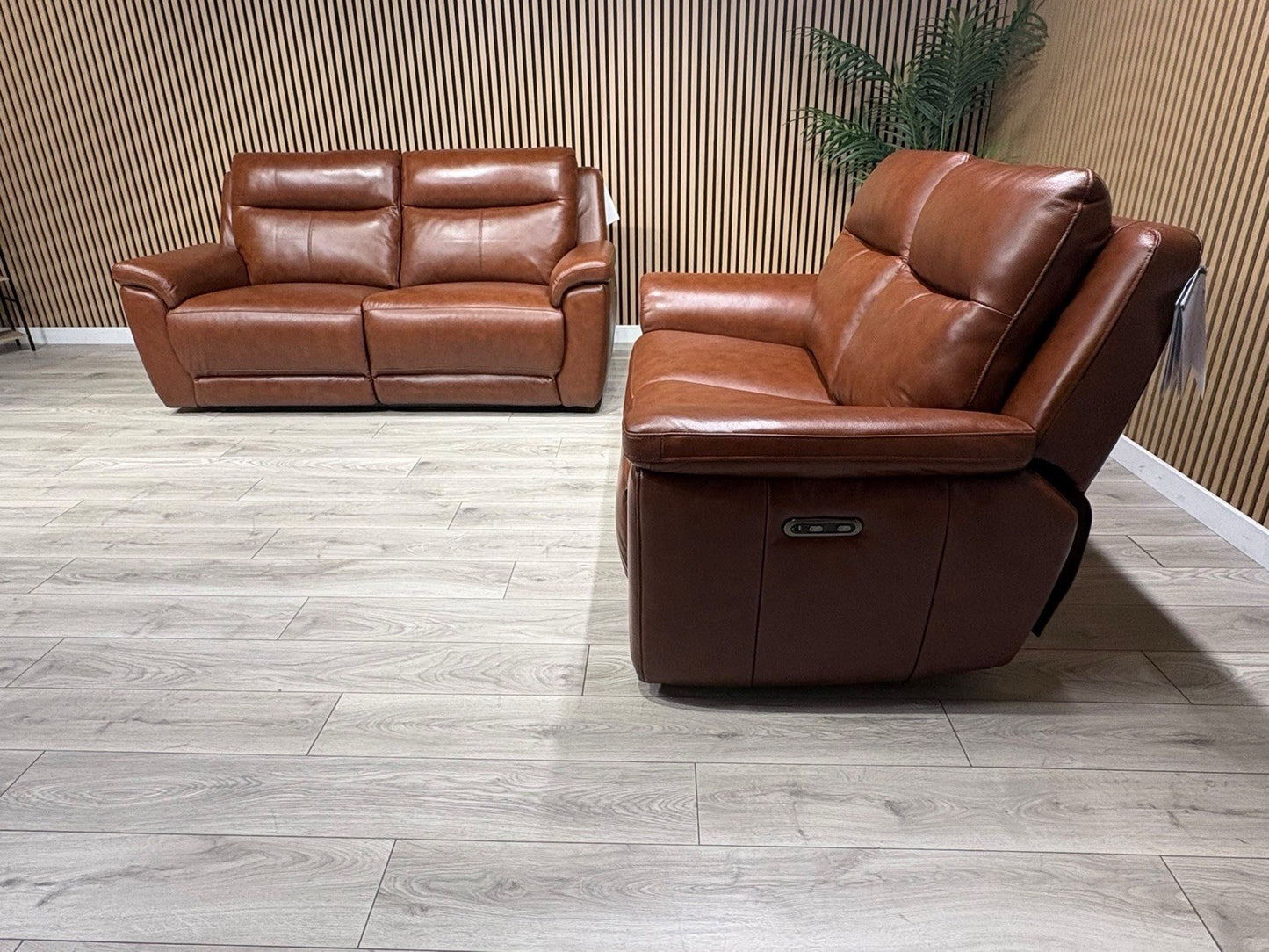 NAVONA 3 Seater + 2 Seater Leather Sofa Set, Power Recliners - RRP £3,498