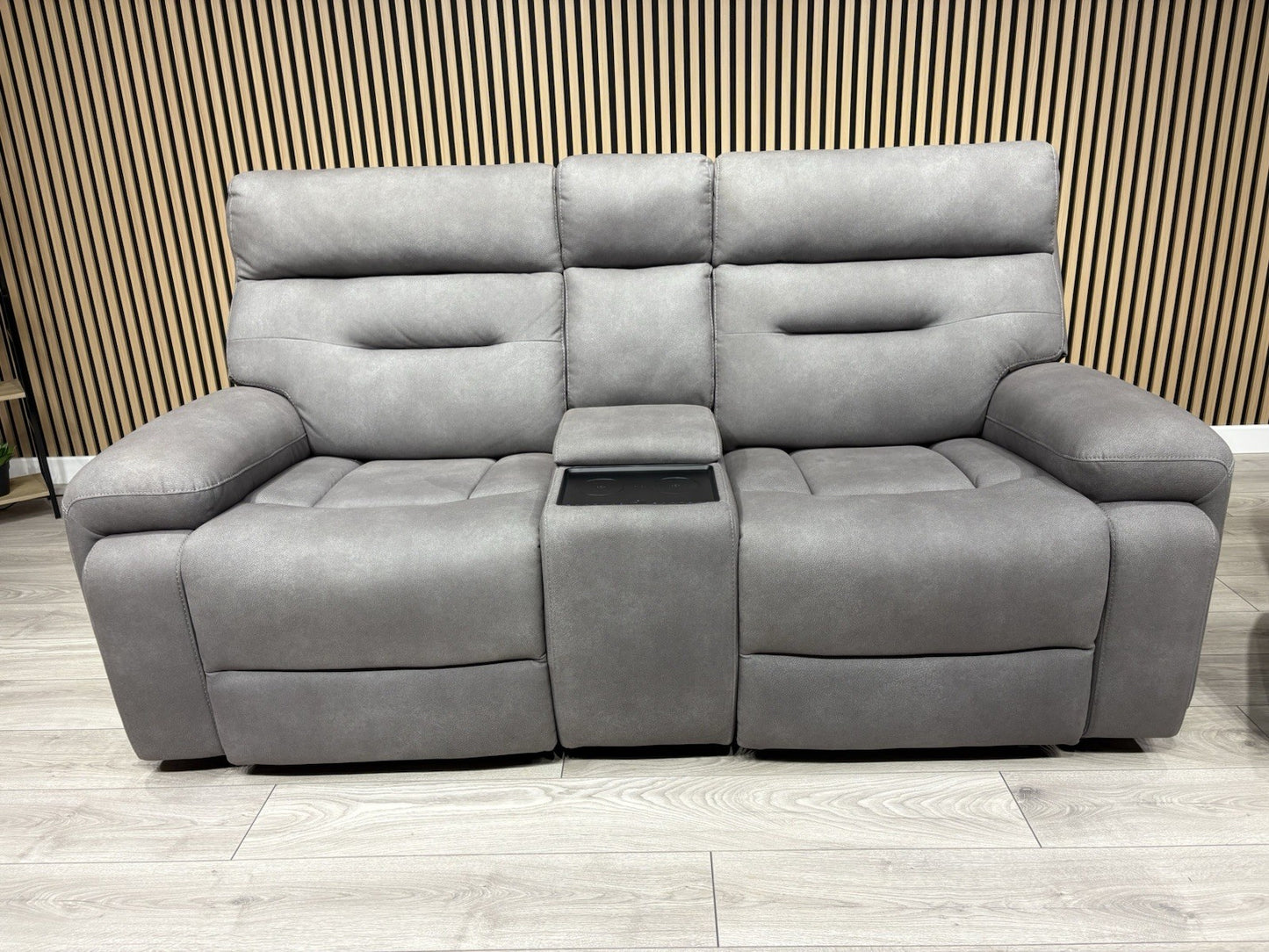 F. Village CINEMAX Fabric 2 Seater Media Sofa, Media Armchair + Stool RRP £4,385