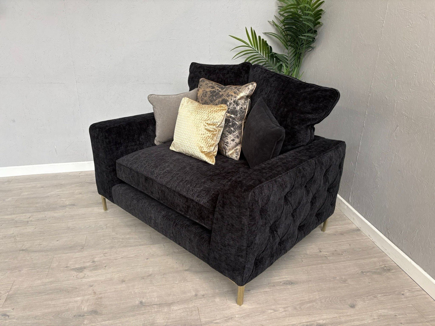 Sofology ROCOCO Fabric Love Seat Armchair / Chair, Verbier Jet - RRP £1599