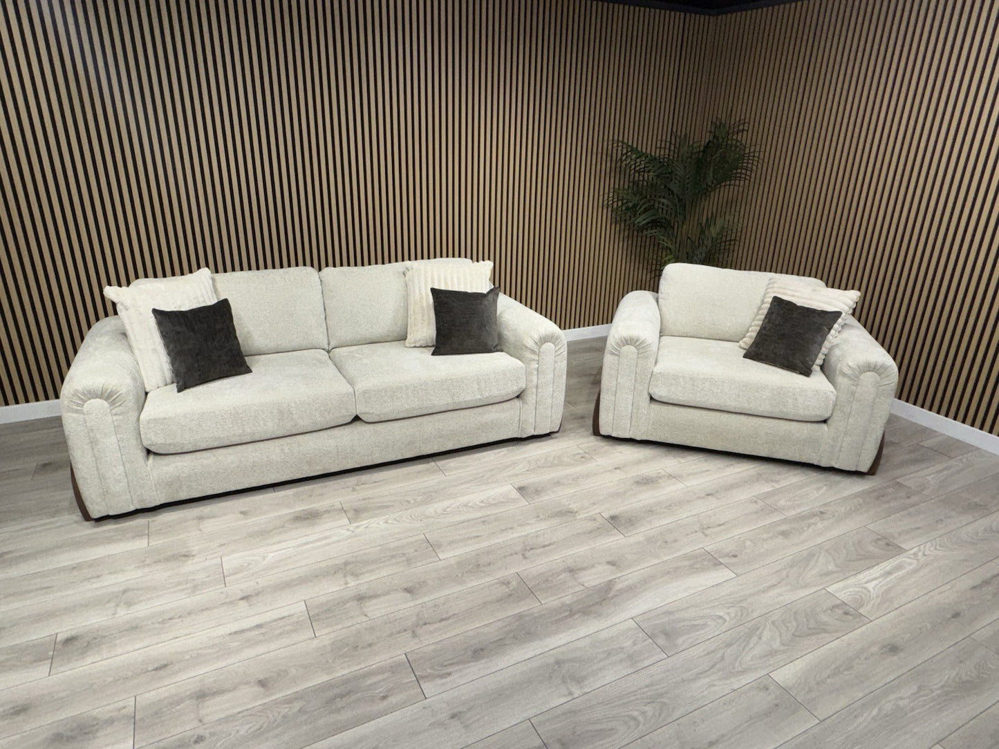 Charlie Marble Arch Style 3 Seater + Love Chair Fabric Sofa Set - RRP £3098