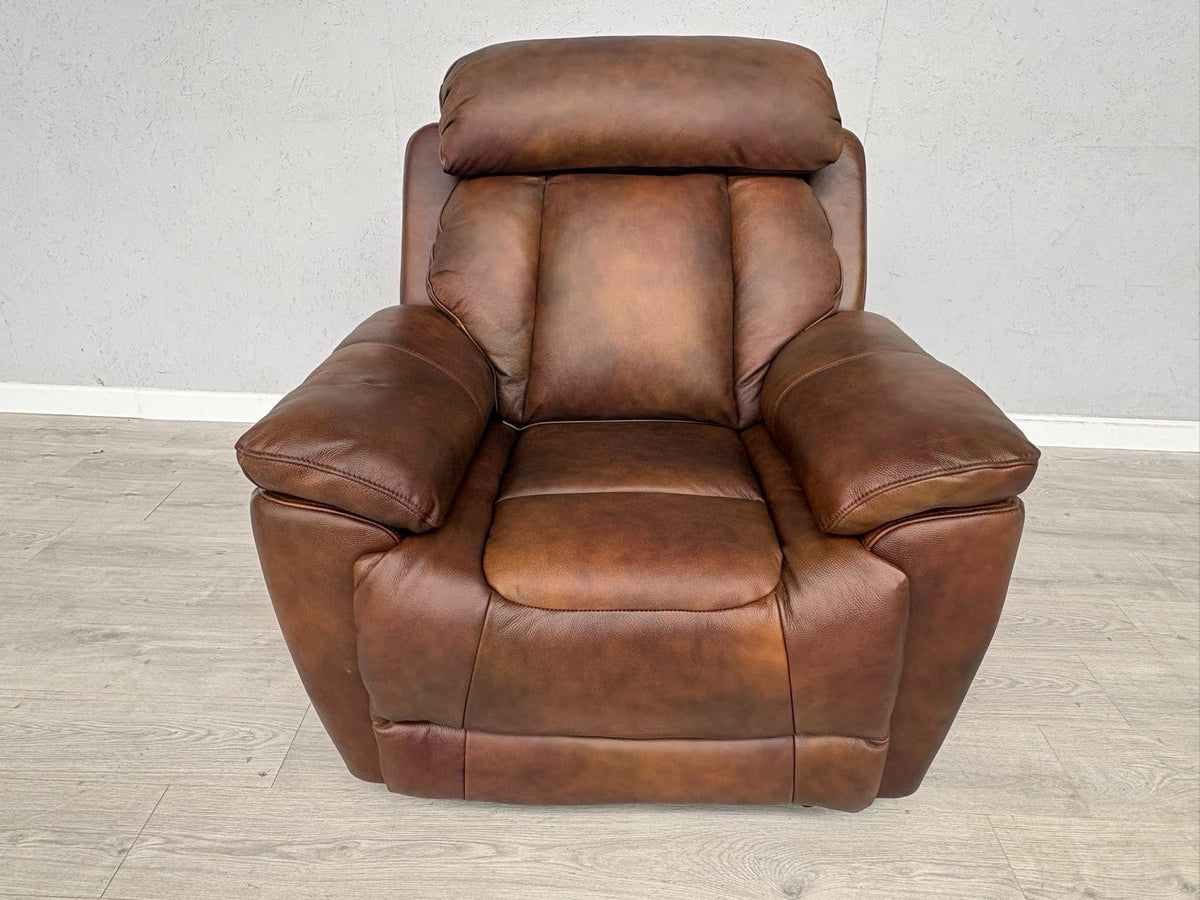 DFS Bravado Leather Power Recliner Armchair + Power Headrests - RRP £1,149