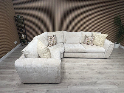 Sofology MARBLE ARCH Style LHF 2 Corner 1 Fabric Corner Sofa, Cream - RRP £3,299