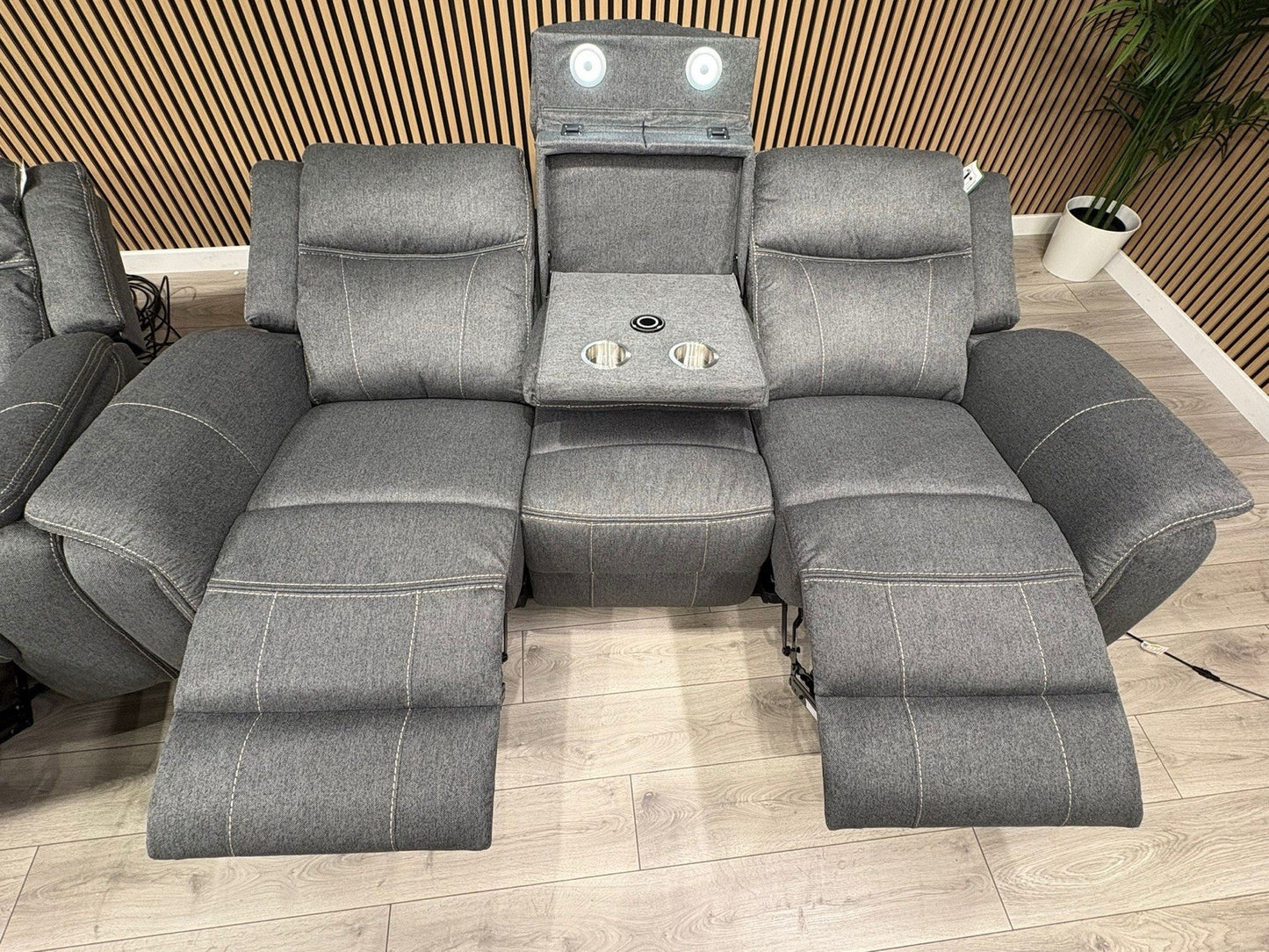 Galaxy Fabric 3 Seater + Armchair, Power Recliner Media Sofa Set - RRP £3190