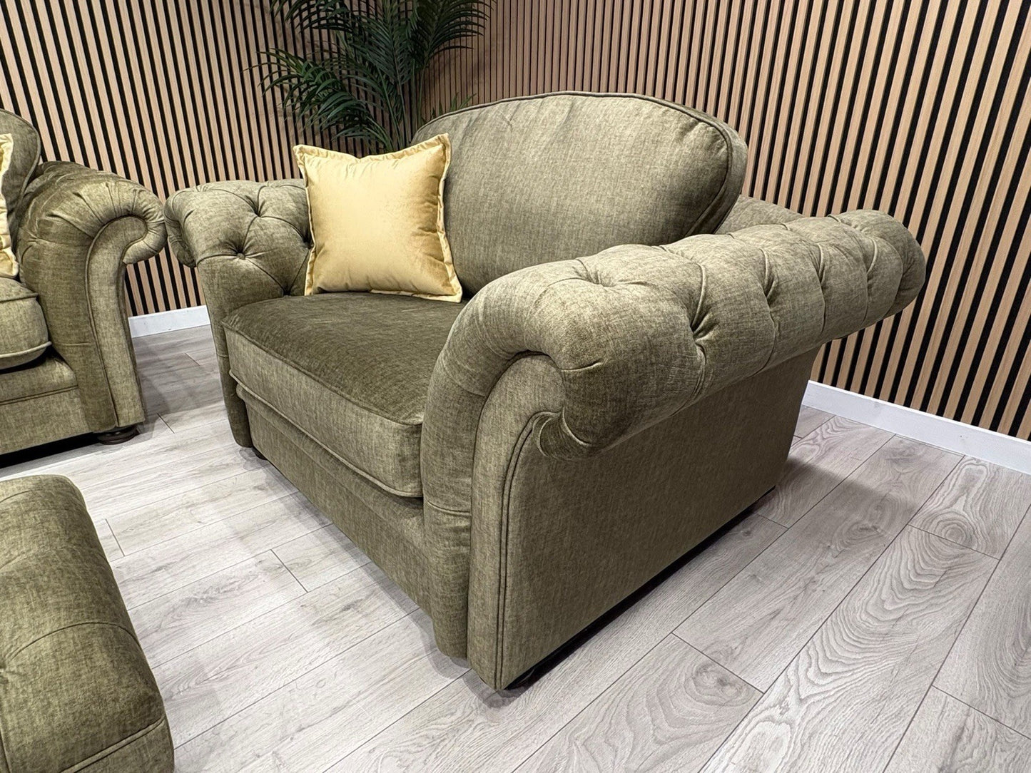 A&J Victoria Fabric 3 Seater Sofa + Love Chair + Footstool Set - RRP £4897