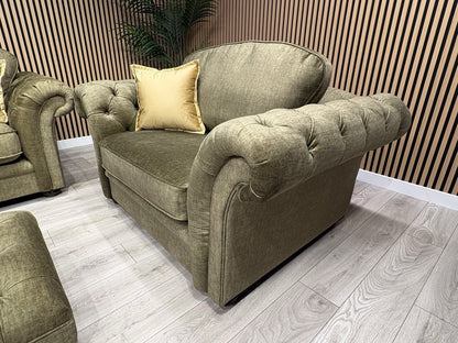 A&J Victoria Fabric 3 Seater Sofa + Love Chair + Footstool Set - RRP £4897