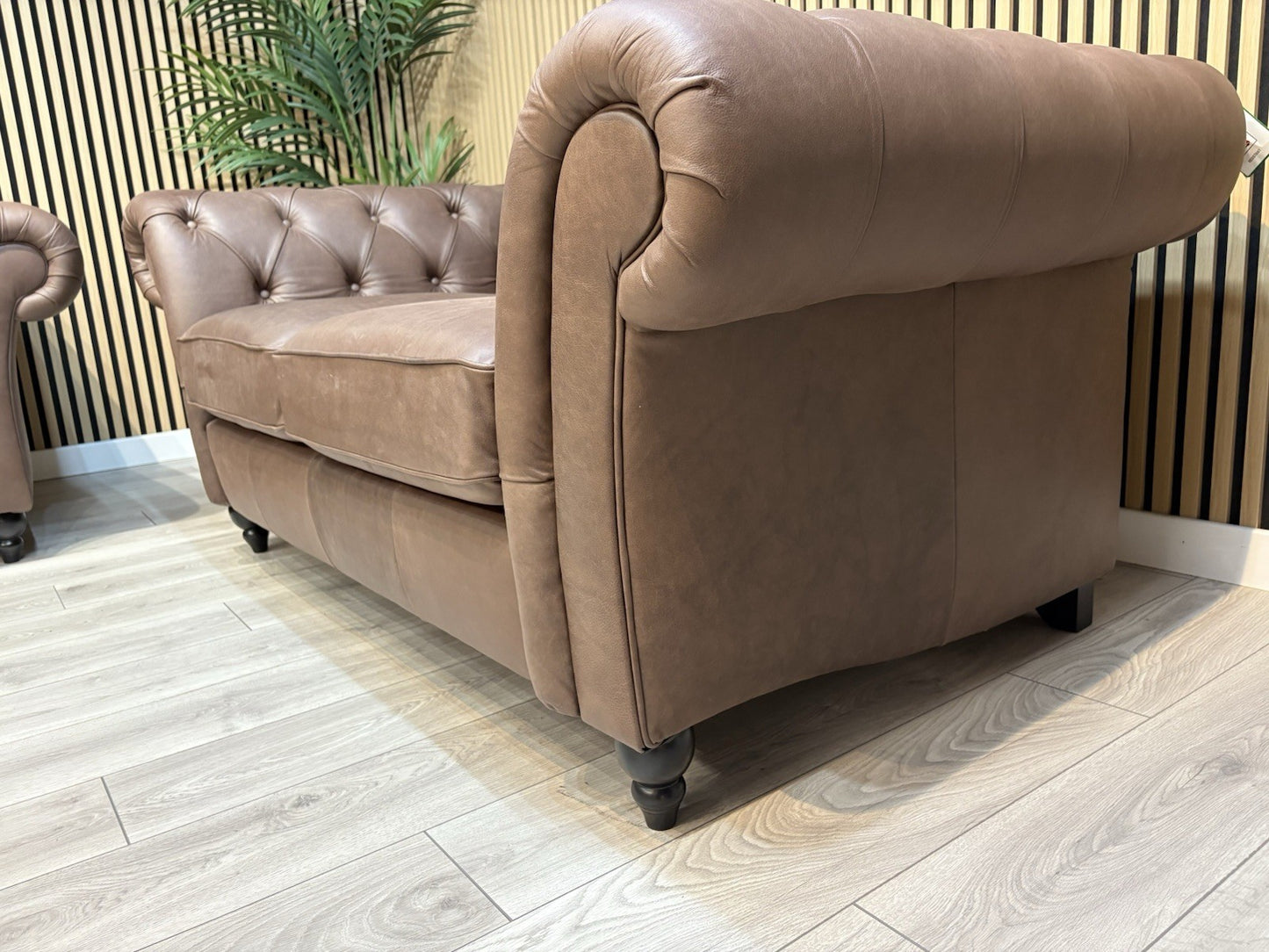 Next GOSFORD Leather Chesterfield Large 3 Seater + 2 Seater Sofa Set - RRP £5490