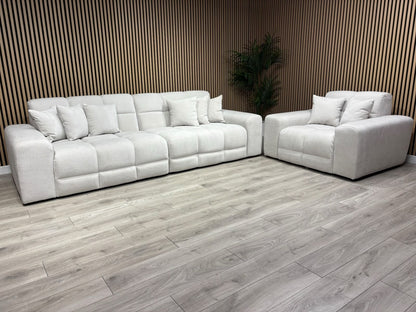 EVE CLOUD Large Fabric 4 Seater Sofa + Armchair, Natural - RRP £2,998