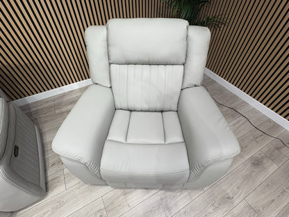 DOMINO Leather 3 Seater Sofa + Armchair Set, Power Recliners - RRP £2,795