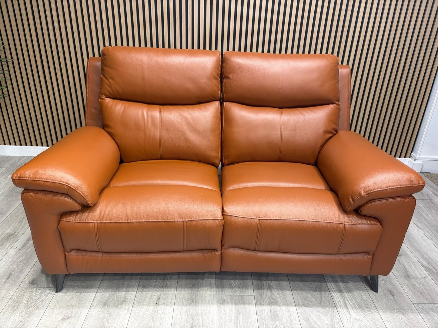 Furniture Village PANACHE Style Leather 3 + 2 Seater Power Recliner Sofa Set