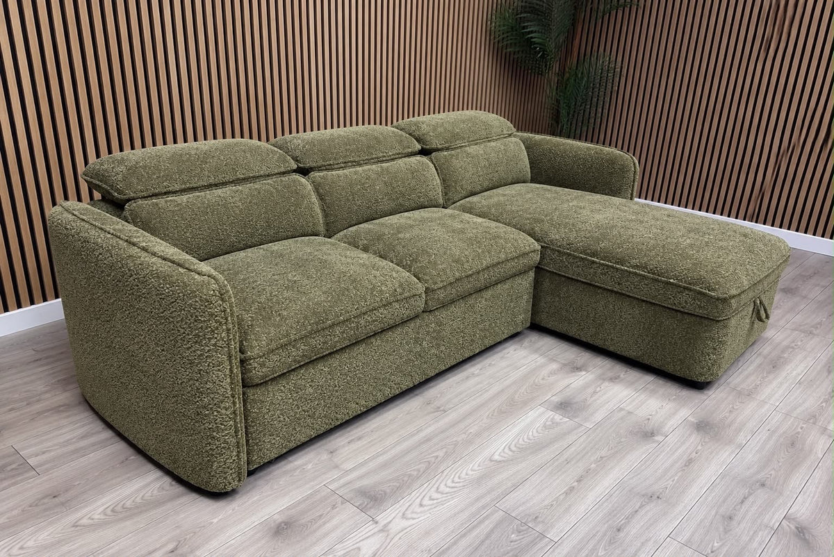 WINDSOR Premium Fabric LHF or RHF Chaise Sofa Bed with Storage - RRP £1399