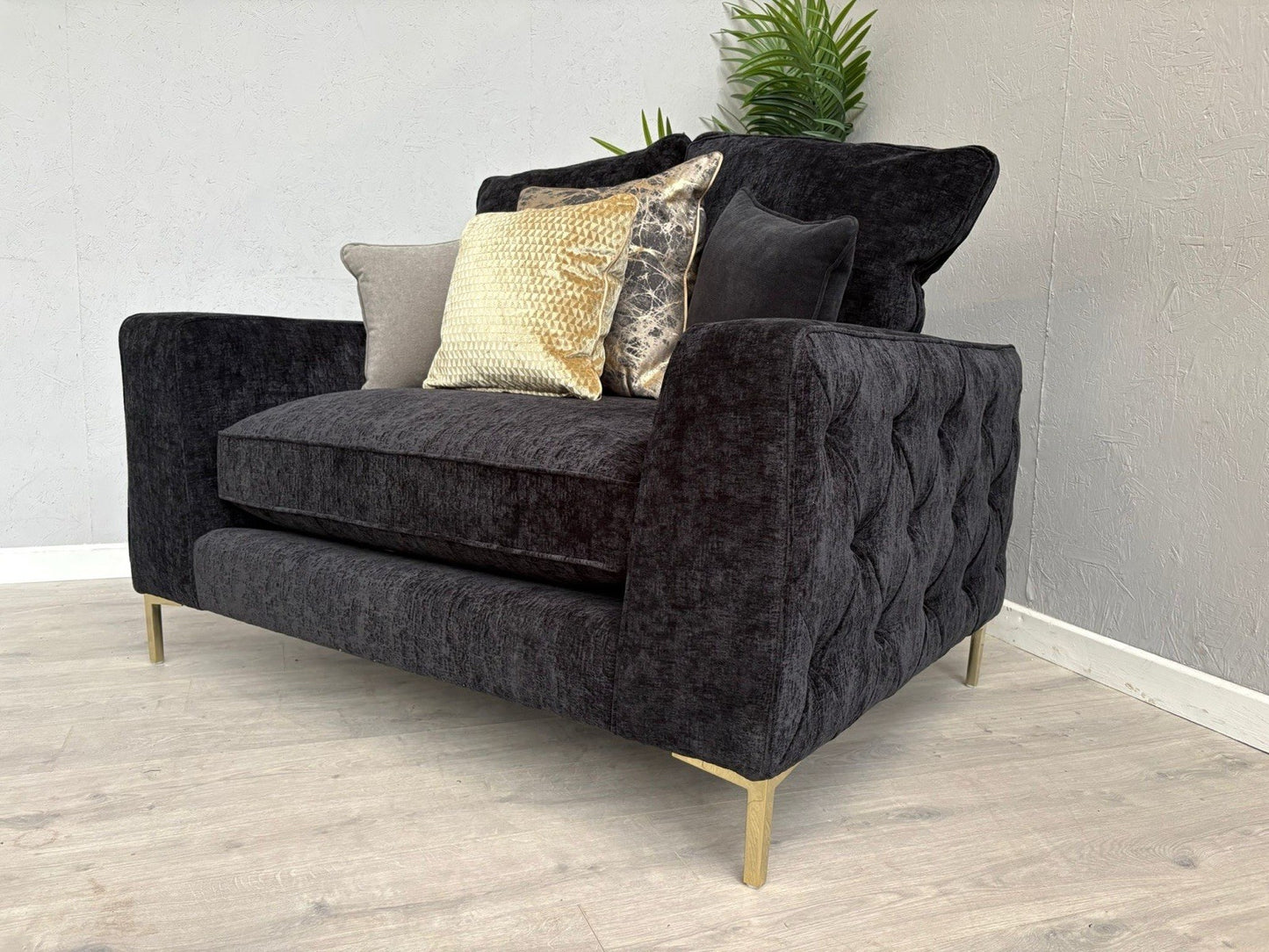 Sofology ROCOCO Fabric Love Seat Armchair / Chair, Verbier Jet - RRP £1599