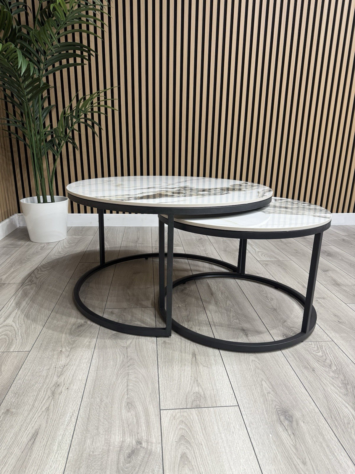Furniture Village - Yoyo Nest Of Round Coffee Tables, White  - RRP £569