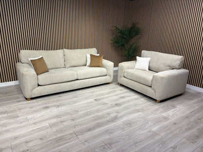 DFS Sample Enzo Fabric 3 Seater Sofa + Love Chair Set RRP £2599