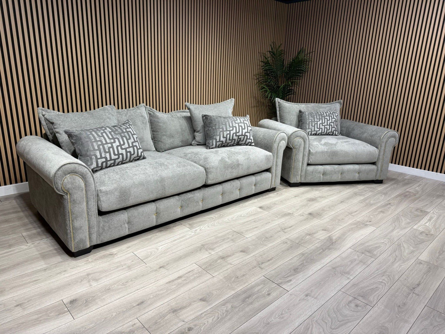 Furniture Village SUMPTUOUS Fabric 4 Seater Sofa + Snuggler Chair - RRP £4,190