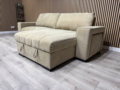 MONACO Premium Fabric RHF or LHF Chaise Sofa Bed with Storage - RRP £1549