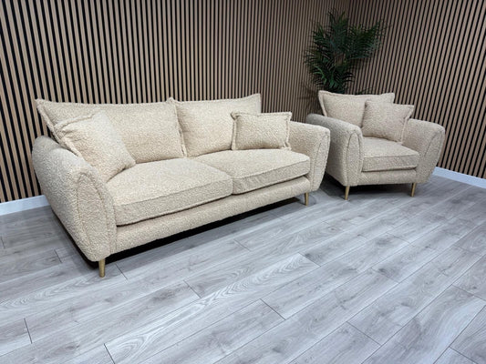 Sofology - Gabrielle Style Fabric 3 Seater Sofa + Armchair Set - RRP £2,898