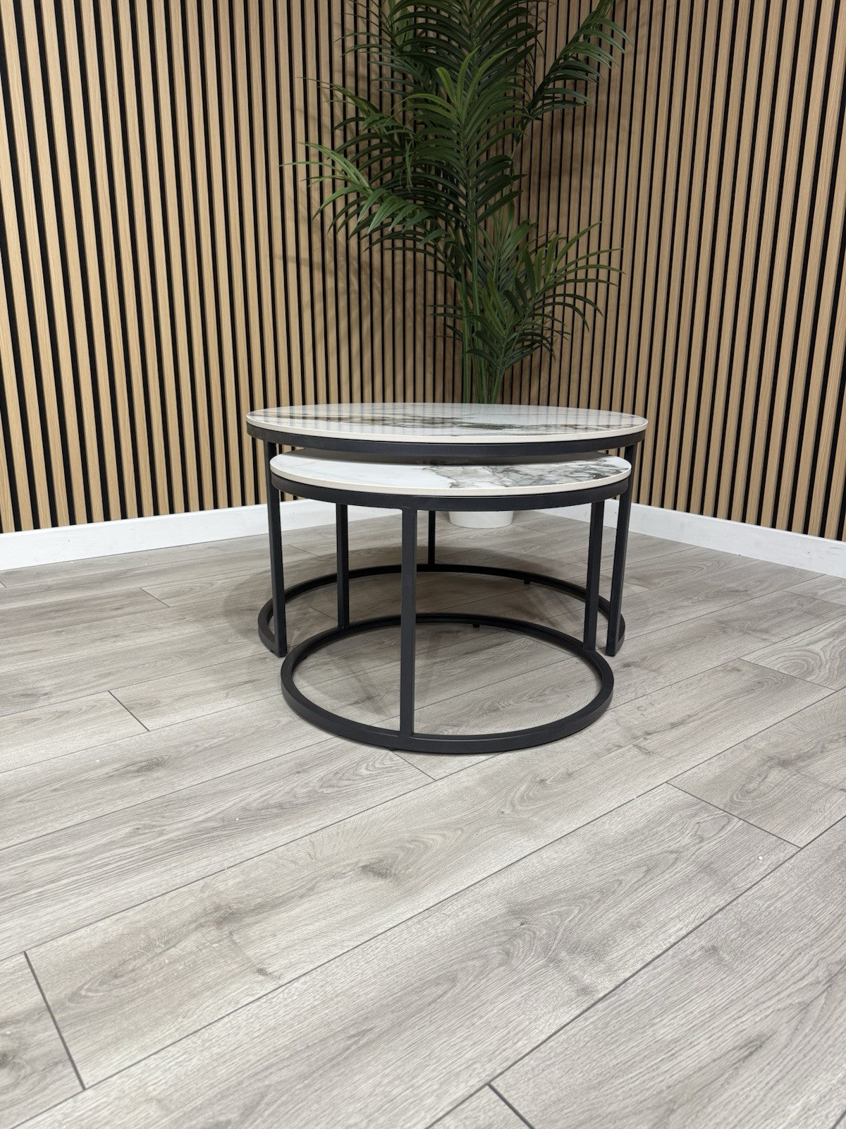 Furniture Village - Yoyo Nest Of Round Coffee Tables, White  - RRP £569