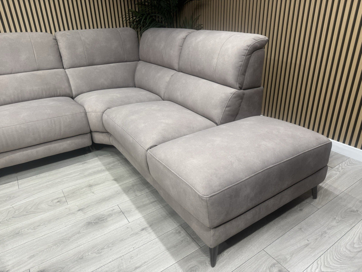 Furniture Village MOET Style Fabric RHF Chaise Power Recliner Corner Sofa