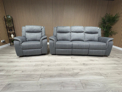 Galaxy Fabric 3 Seater + Armchair, Power Recliner Media Sofa Set - RRP £3190