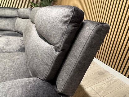 DFS Trek Style Fabric 2 Corner 2 Power Recliner Sofa + Console - RRP £2,499