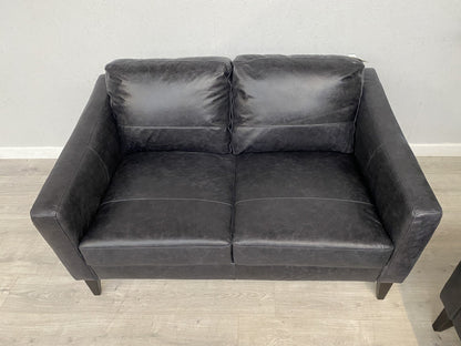 John Lewis BAILEY Style Leather 3 Seater + 2 Seater Sofa Set, Black - RRP £3,498