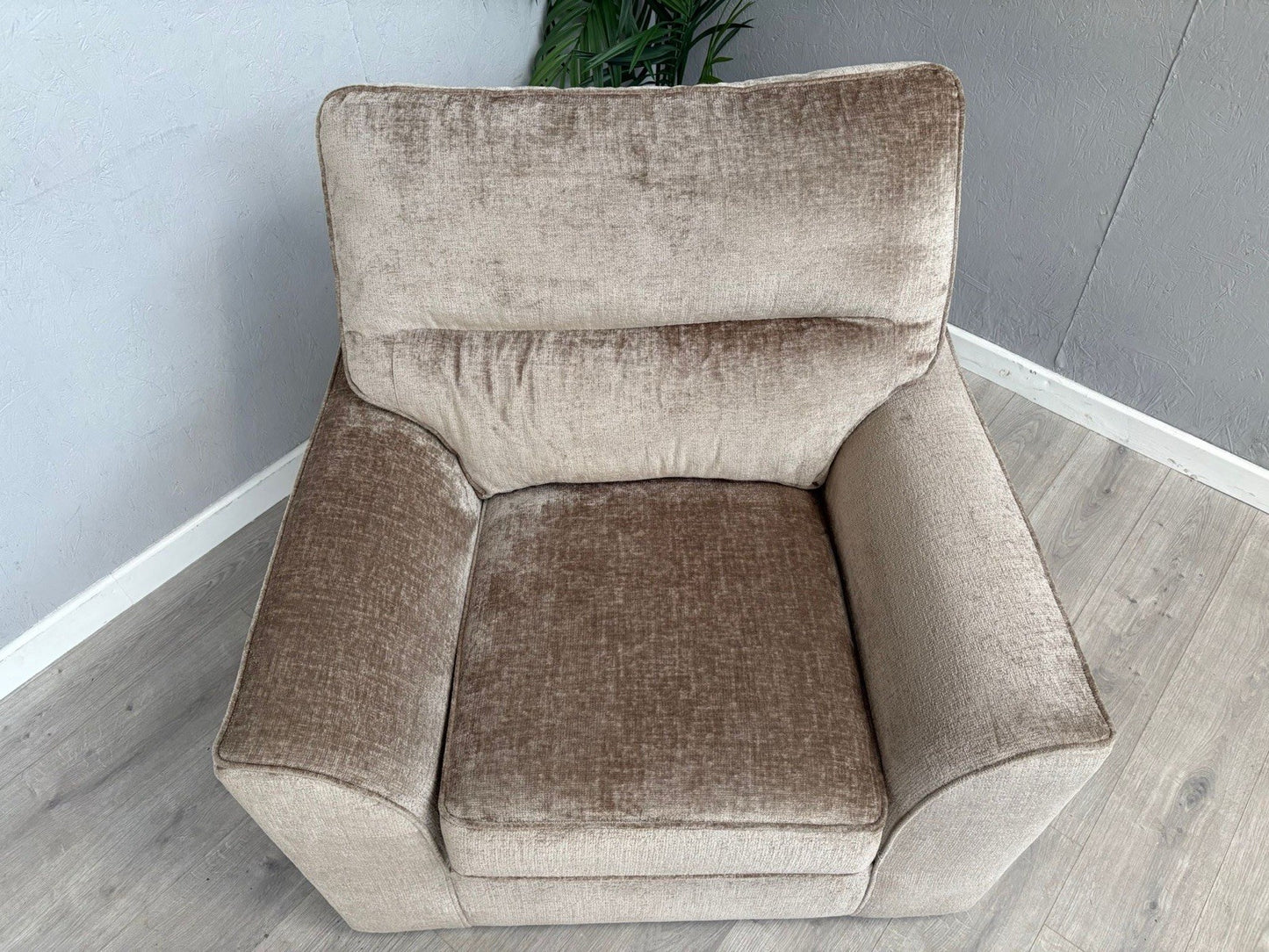 NEXT - Stamford Fabric Armchair, Plush Chenille Mid Natural - RRP £750