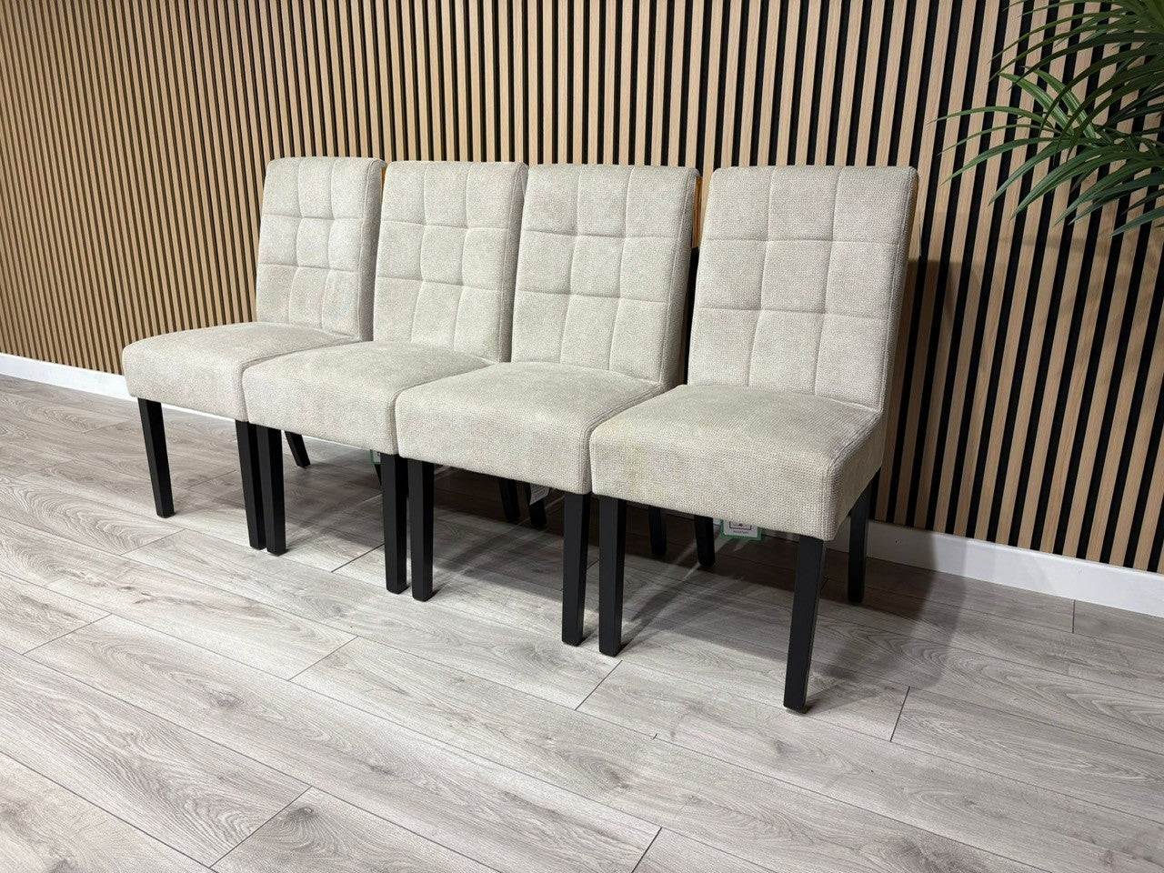 NEXT Sample - Flax Waffle Natural Fabric Dining Chairs