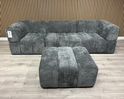 Taskers KIRWIN Large Fabric 3 Seater Sofa + Footstool - RRP £2,999