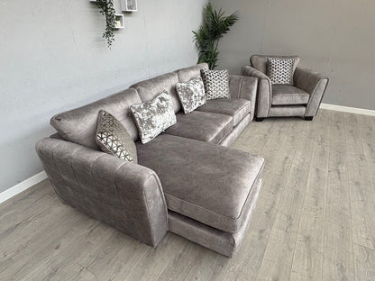 Furniture Village MARIAH Fabric LHF Chaise Corner Sofa + Armchair - RRP £4,140