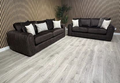 DEVINE Glamour Fabric 3 Seater + 2 Seater Sofa Set,  Bournville - RRP £2,698