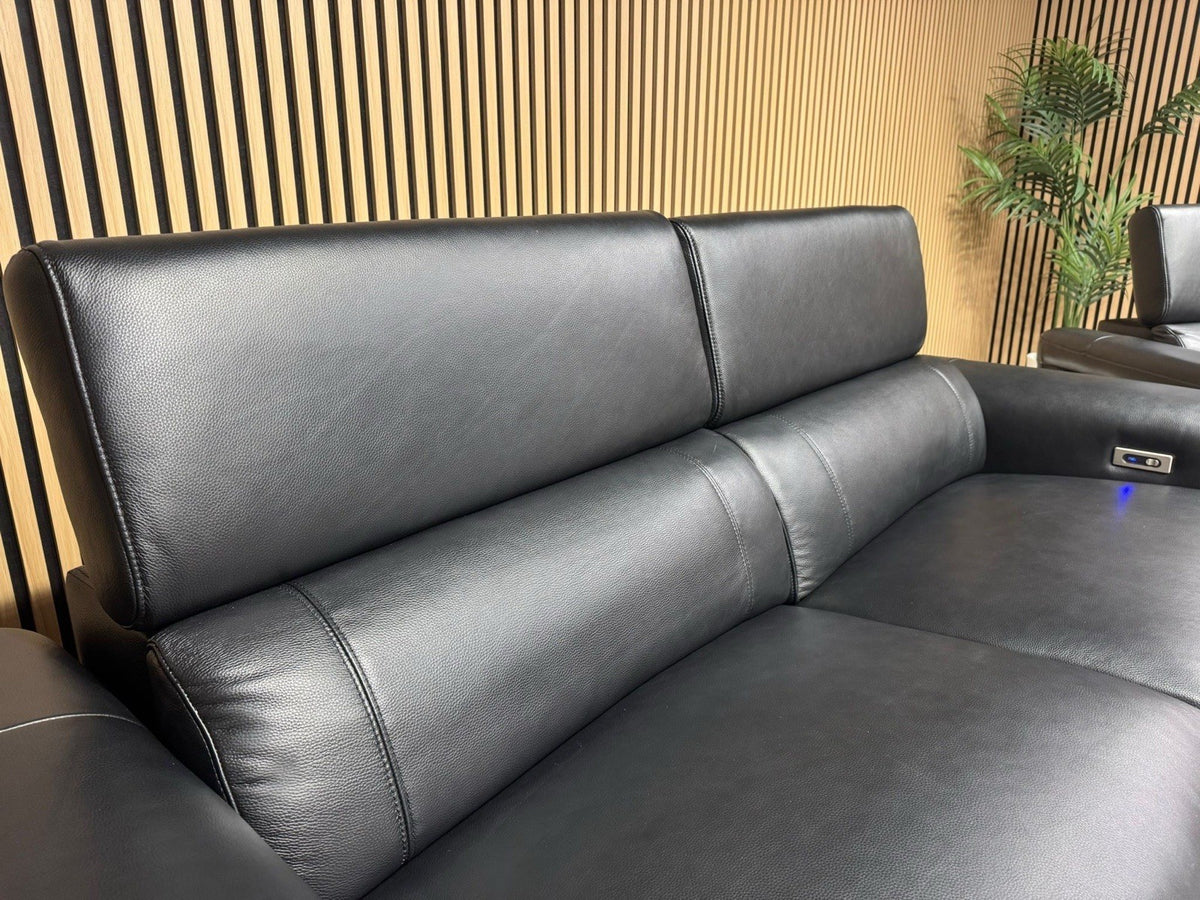 VENICE Leather 3 Seater + 2 Seater Console Power Recliner Sofa Set - RRP £4,598