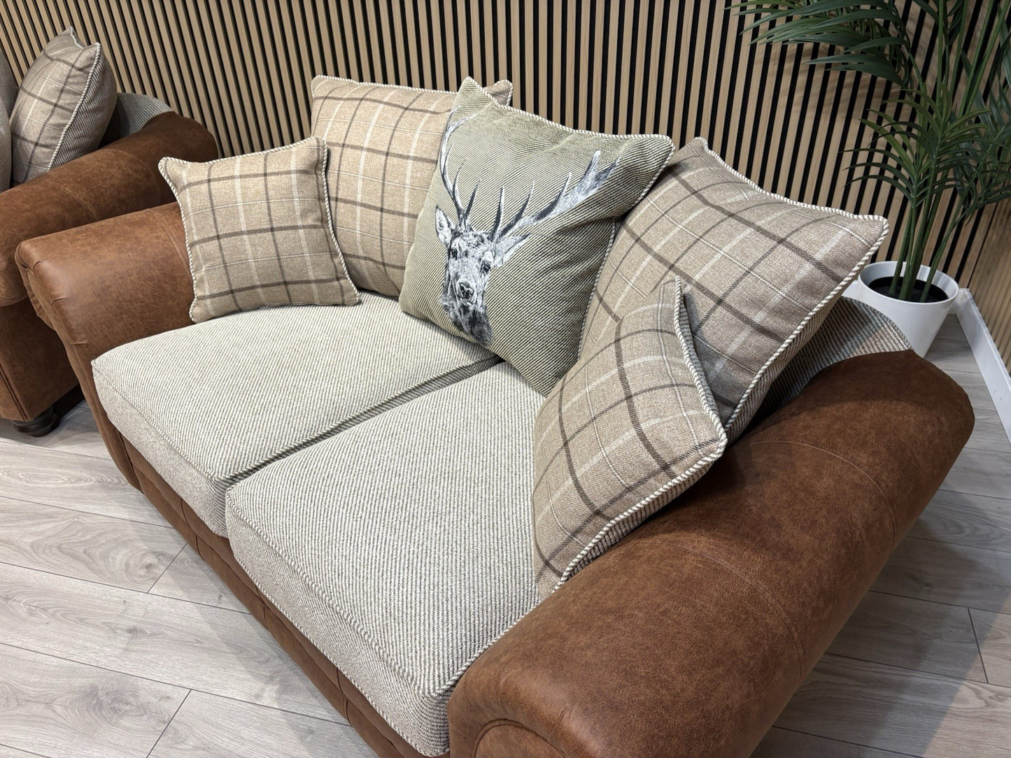 DARWIN Fabric Scatter Back 3 Seater + 2 Seater Sofa Set - RRP £2,598