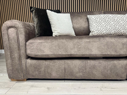 DEVINE Glamour Large Fabric 4 Seater Sofa, Chocolate - RRP £1395