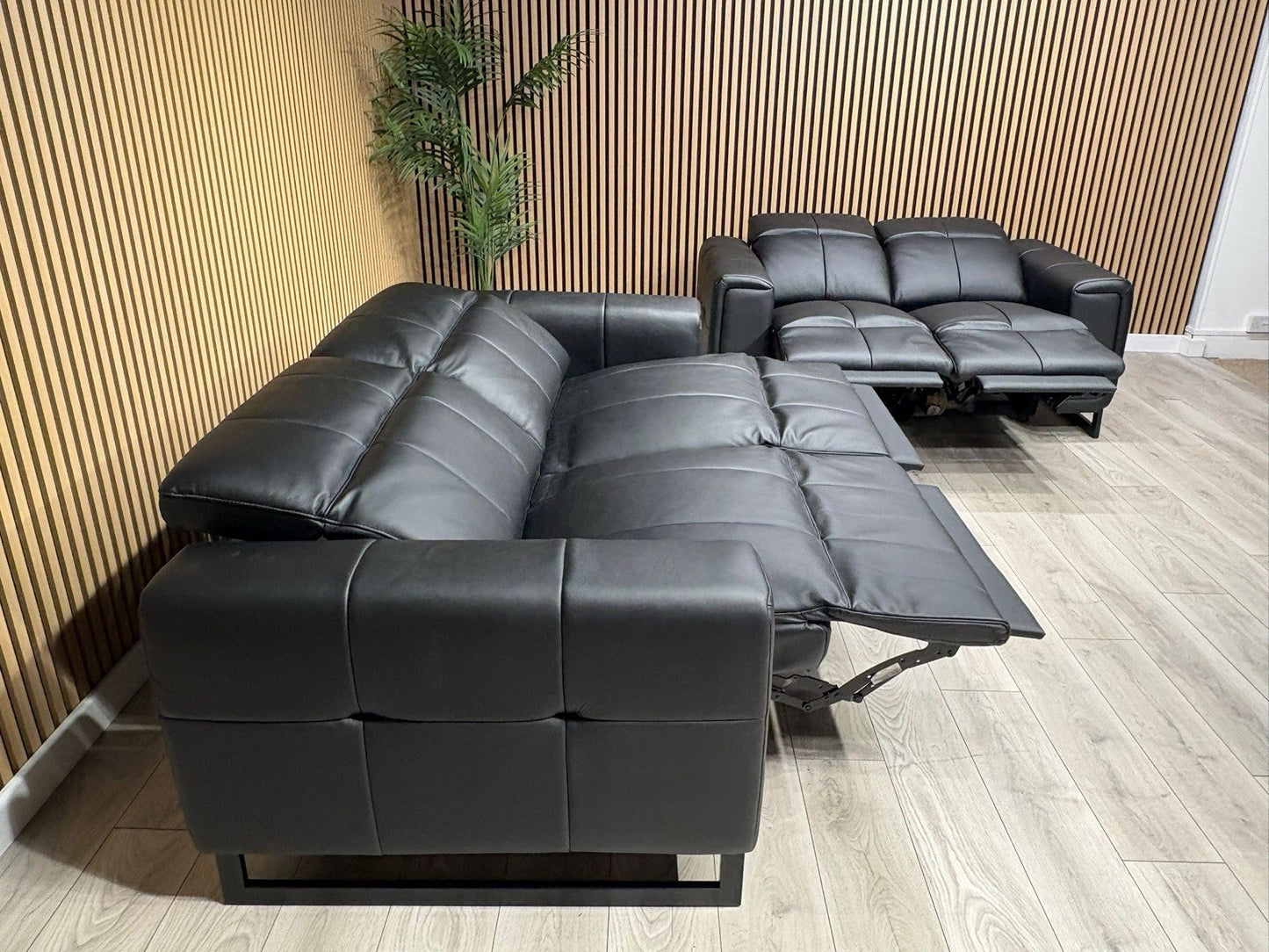 MARELLA 3 Seater + 2 Seater Power Recliner Leather Sofa Set RRP £4399