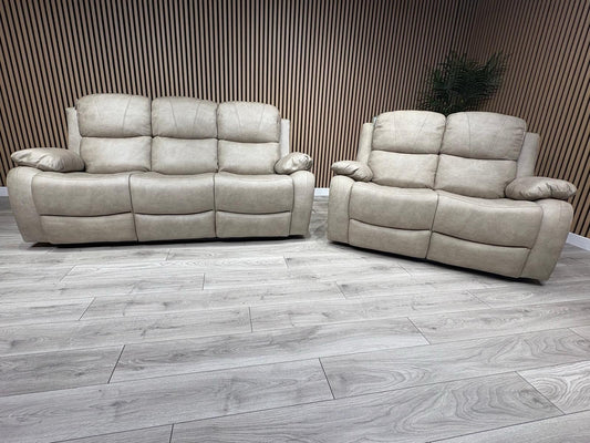 Boston Fabric 3 + 2 Seater Sofa Set, Manual Recliners - RRP £1999